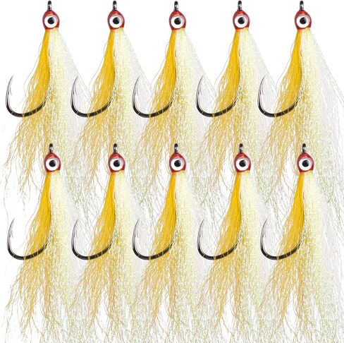 Clouser Minnow Fishing Flies, 10pcs Saltwater Fly Fishing Lures Hand Tied Clouser Minnow Fly Streamer Hooks for Bass Striper Flounder Saltwater Freshwater in Kuwait