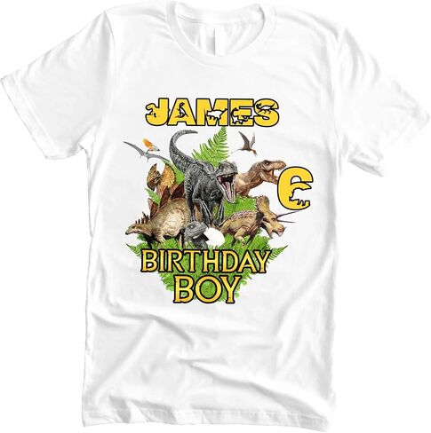Custom Dinosaur Birthday Shirt Tee Custom Dinosaur Birthday Shirt - Dino Park Family Matching T-Shirts - Personalized Name & Age Tee for Kids & Adults - Unisex Jurassic Theme Birthday Outfit in Saudi Arabia