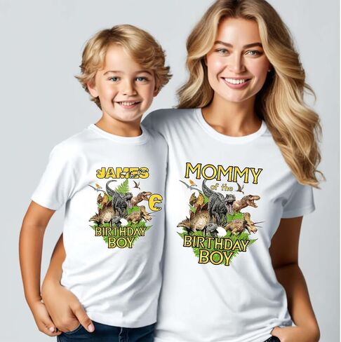 Custom Dinosaur Birthday Shirt Tee Custom Dinosaur Birthday Shirt - Dino Park Family Matching T-Shirts - Personalized Name & Age Tee for Kids & Adults - Unisex Jurassic Theme Birthday Outfit in Saudi Arabia