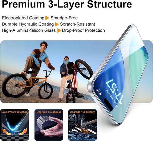 OneFish for iPhone 16 Screen Protector, 2025 New Invisible Screen Protector Clear HD in Kuwait