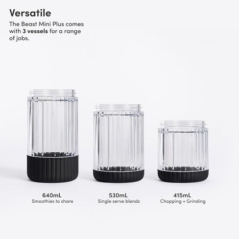 Beast Mini Blender Plus, Countertop Blender, Sand, 600W | Blend Smoothies, Shakes, Dressings, Sauces & Dips, Extra Tritan Vessels, Straw Cap & Straws Included in Saudi Arabia