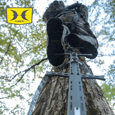 Hawk Helium Ultra Lite Hang-On Stable Lightweight Aluminum Big Game Bow Hunting Tree Stand with 20" x 24" Platform & 16" x 10" Pressure Relieving Memory Foam Seat in Kuwait