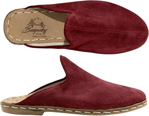 Ottoman Burgundy Color Artisan Handcrafted Suede Genuine Leather Zero Drop Slippers For Men Wide Toe Box Flexible Sole Lightweight Breathable Eco-Friendly Grounding Minimalist Shoes in Saudi Arabia
