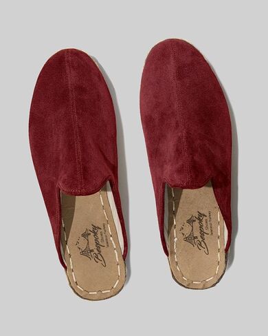 Ottoman Burgundy Color Artisan Handcrafted Suede Genuine Leather Zero Drop Slippers For Men Wide Toe Box Flexible Sole Lightweight Breathable Eco-Friendly Grounding Minimalist Shoes in Saudi Arabia