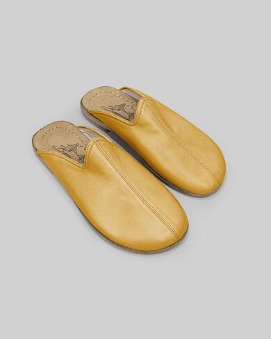 Pierre Loti Mustard Yellow Color Artisan Handcrafted Genuine Leather Grounding Barefoot Slipper For Men Wide Toe Box Flexible Sole Lightweight Breathable Eco-Friendly Grounding Minimalist Shoes in Saudi Arabia