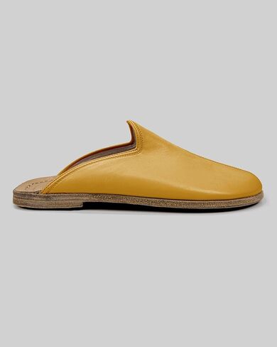 Pierre Loti Mustard Yellow Color Artisan Handcrafted Genuine Leather Grounding Barefoot Slipper For Men Wide Toe Box Flexible Sole Lightweight Breathable Eco-Friendly Grounding Minimalist Shoes in Saudi Arabia