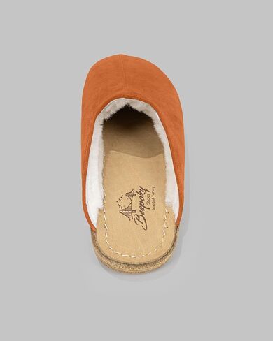 Golden Horn Orange Color Artisan Handcrafted Suede Leather Grounding Barefoot Shearling Slipper For Men Wide Toe Box Flexible Sole Lightweight Breathable Eco-Friendly Grounding Minimalist Shoes in Saudi Arabia