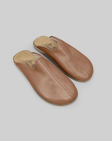 Pierre Loti Light Tan Color Artisan Handcrafted Genuine Leather Grounding Barefoot Slipper For Men Wide Toe Box Flexible Sole Lightweight Breathable Eco-Friendly Grounding Minimalist Shoes in Saudi Arabia