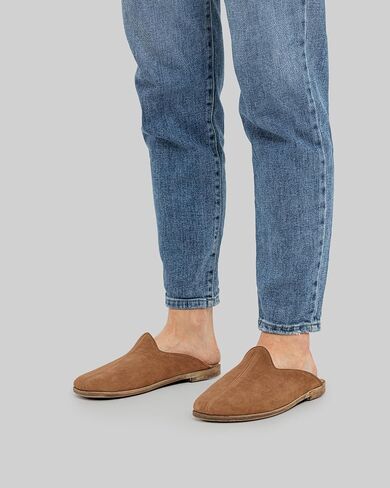 Pierre Loti Tan Color Artisan Handcrafted Nubuck Genuine Leather Grounding Barefoot Slipper For Men Wide Toe Box Flexible Sole Lightweight Breathable Eco-Friendly Grounding Minimalist Shoes in Saudi Arabia