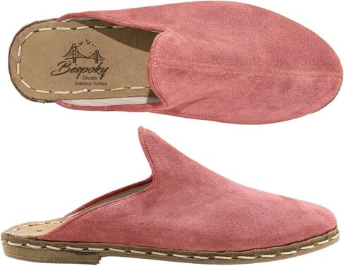 Ottoman Pink Color Artisan Handcrafted Suede Genuine Leather Zero Drop Slippers For Men Wide Toe Box Flexible Sole Lightweight Breathable Eco-Friendly Grounding Minimalist Shoes in Saudi Arabia