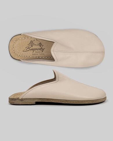 Pierre Loti Beige Color Artisan Handcrafted Genuine Leather Grounding Barefoot Slipper For Men Wide Toe Box Flexible Sole Lightweight Breathable Eco-Friendly Grounding Minimalist Shoes in Saudi Arabia