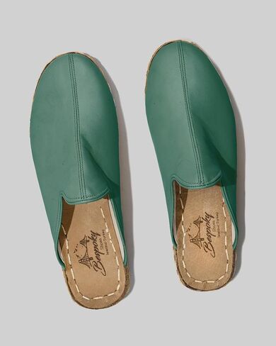 Ottoman Green Color Artisan Handcrafted Genuine Leather Zero Drop Slippers For Men Wide Toe Box Flexible Sole Lightweight Breathable Eco-Friendly Grounding Minimalist Shoes in Saudi Arabia