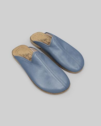 Pierre Loti Jean Blue Color Artisan Handcrafted Genuine Leather Grounding Barefoot Slipper For Men Wide Toe Box Flexible Sole Lightweight Breathable Eco-Friendly Grounding Minimalist Shoes in Saudi Arabia
