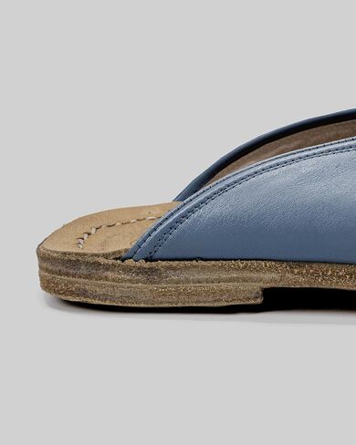 Pierre Loti Jean Blue Color Artisan Handcrafted Genuine Leather Grounding Barefoot Slipper For Men Wide Toe Box Flexible Sole Lightweight Breathable Eco-Friendly Grounding Minimalist Shoes in Saudi Arabia