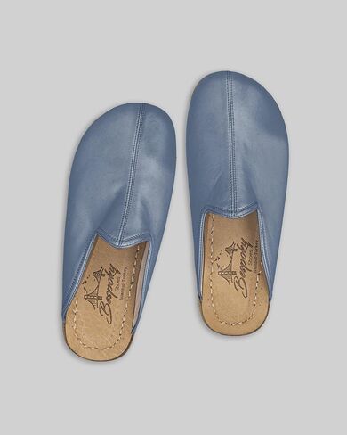 Pierre Loti Jean Blue Color Artisan Handcrafted Genuine Leather Grounding Barefoot Slipper For Men Wide Toe Box Flexible Sole Lightweight Breathable Eco-Friendly Grounding Minimalist Shoes in Saudi Arabia