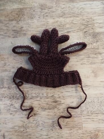 Crochet Reindeer Dog Hat with Braids for Christimas (M 14-16 inches) in Saudi Arabia