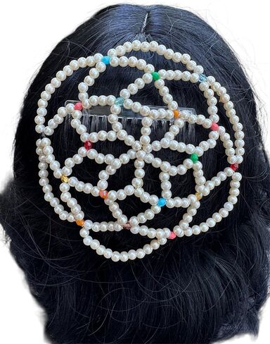 Women kippah, Pearl Hair Comb with Colorful beads, Clear Comb,Decorative Hair Accessory, JUDAICA in Saudi Arabia
