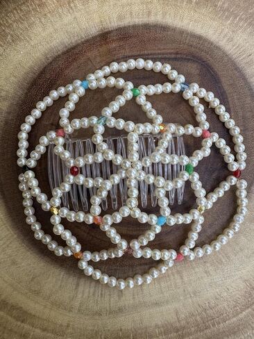 Women kippah, Pearl Hair Comb with Colorful beads, Clear Comb,Decorative Hair Accessory, JUDAICA in Saudi Arabia