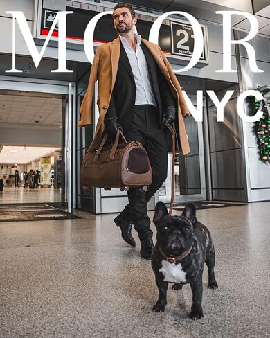 moor NYC Luxury Made Travel Bag. A Unique Pet Travel Bag Design for Dogs or Cats. TSA Approved (Cocoa Luxury Travel Bag) in Kuwait