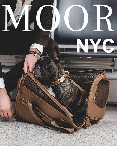 moor NYC Luxury Made Travel Bag. A Unique Pet Travel Bag Design for Dogs or Cats. TSA Approved (Cocoa Luxury Travel Bag) in Kuwait