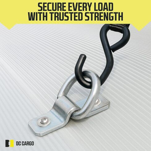 4 D-Rings, 3/8" Heavy Duty Steel Tie-Down Anchors for Loads on Trucks, Trailers, Boats, RV Campers, Vans; Strong D-Ring Tie-Downs for Kayaks, Motorcycles, Deliveries, ATVs in Kuwait