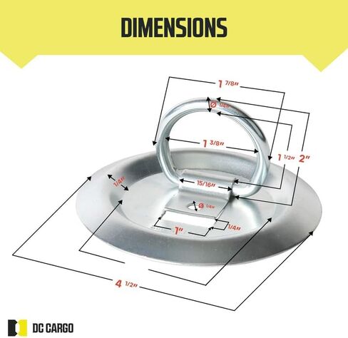 10 مرساة على شكل حرف D، حلقات على شكل حرف D مثبتة بمسمار دائري على البضائع من DC Cargo Mall، مرساة فولاذية قوية للشاحنة والمقطورة والسرير المسطح وسرير الالتقاط (10) in Kuwait
