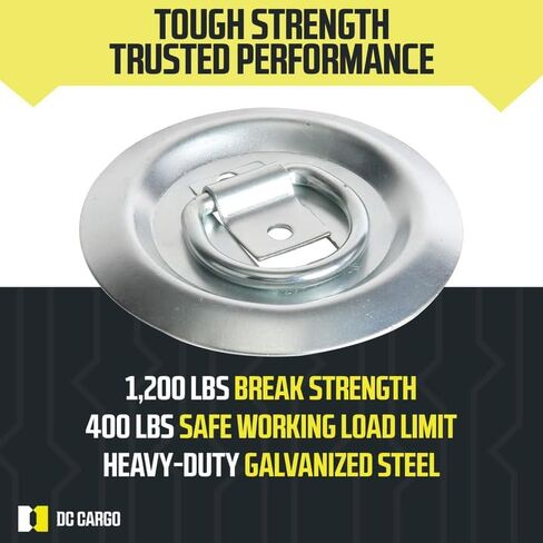 10 مرساة على شكل حرف D، حلقات على شكل حرف D مثبتة بمسمار دائري على البضائع من DC Cargo Mall، مرساة فولاذية قوية للشاحنة والمقطورة والسرير المسطح وسرير الالتقاط (10) in Kuwait