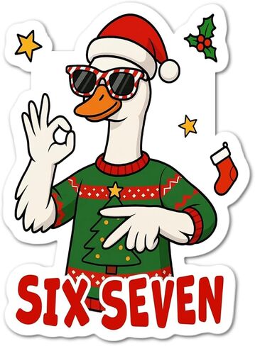6 7 Christmas Duck Waterproof Sticker in Saudi Arabia