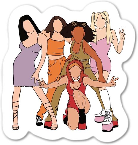 90s girl gang spice power Waterproof Sticker in Saudi Arabia
