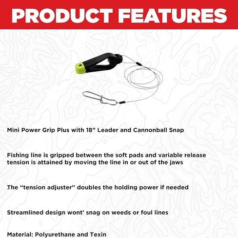 سكوتي #1181 Mini Power Grip Plus Line Release ، 45.72 سم مع مشبك ضاغط للكرة المدفعية، أسود، صغير in Saudi Arabia