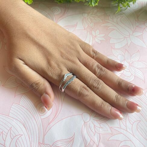 Blue Topaz V Shaped Enhancer Guard For Women, 14k Gold Finish Blue Topaz Wrap Ring, Anniversary Band in Saudi Arabia