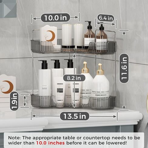 YCIA&DONE Corner Counter Bathroom Organizer Countertop, 3 Tiers Cosmetic Perfume Tray, Vanity Organizer for Makeup, Skincare, Clear Corner Rack for Bedroom, Bathroom, Kitchen(Smoky Gray) in Saudi Arabia