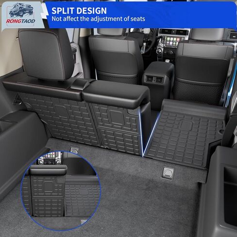 Rongtaod Back Seat Cover Protector Compatible with 2010-2024 Toyota 4Runner 5 Seats Trunk Mat Cargo Mat Cargo Liner 2023 Toyota 4 Runner Accessories (Backrest Mats,Fit without Sliding Tray) in Kuwait