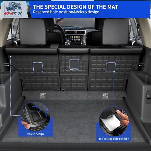 Rongtaod Back Seat Cover Protector Compatible with 2010-2024 Toyota 4Runner 5 Seats Trunk Mat Cargo Mat Cargo Liner 2023 Toyota 4 Runner Accessories (Backrest Mats,Fit without Sliding Tray) in Kuwait