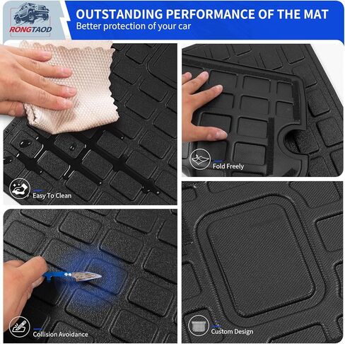 Rongtaod Back Seat Cover Protector Compatible with 2010-2024 Toyota 4Runner 5 Seats Trunk Mat Cargo Mat Cargo Liner 2023 Toyota 4 Runner Accessories (Backrest Mats,Fit without Sliding Tray) in Kuwait