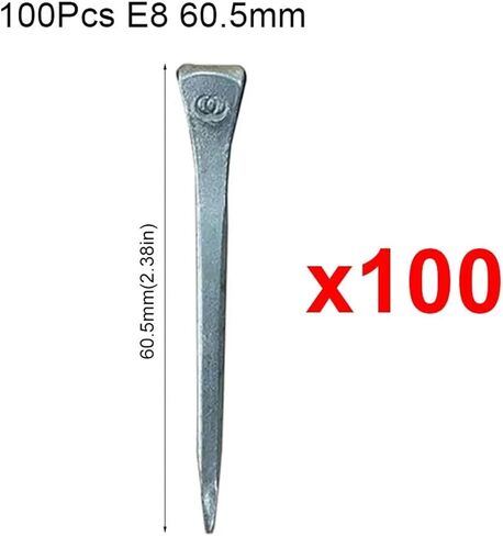 100 قطعة من مسامير حدوة الحصان الفولاذية (E2/E3/E4/E5/E6/E7/E8) - أداة جديدة لإصلاح السروج والعناية بالحوافر ومعدات رياضة الفروسية (100 قطعة E7 57 مم) in Saudi Arabia