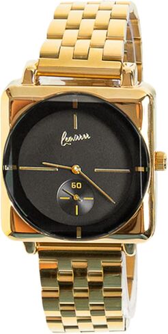 Square Watch with Stainlees Steel Band, Unisex Analog Watch, Water Resistant, Black Dial, Available in Gold, Silver, Black in Saudi Arabia