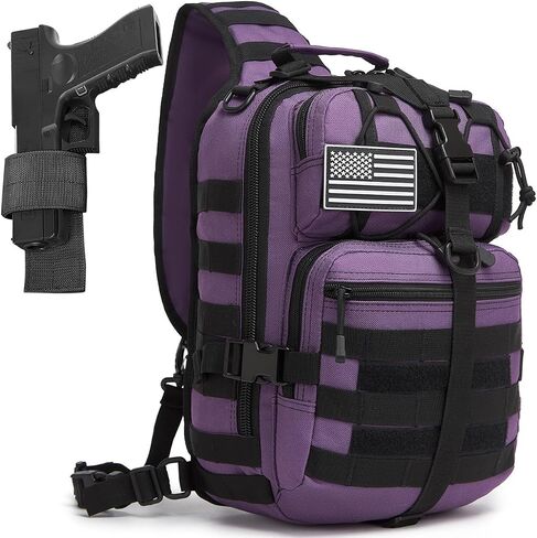 Tactical Crossbody Backpack Large Sling Pack With Holster Shoulder Bag For Men Outdoors Hiking Camping Gym in Kuwait
