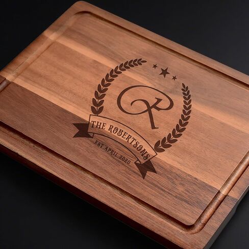 Personalized Cutting Board, Custom Engraved Wood Charcuterie Board - Best Present for Wedding, Bridal Shower, Engagement, Anniversary, Housewarming-11x7.9", 13x9", 15x10.2" in Kuwait