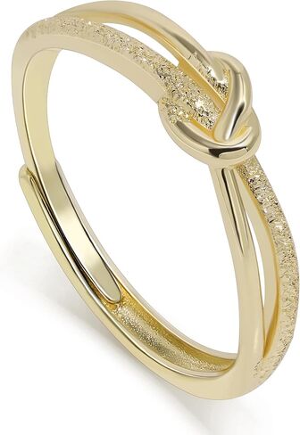 Meissa Knot Rings for Women 925 Sterling Silver Adjustable Rings Gold Plated Statement Ring Mother Daughter Knot Ring Friendship Rings in Saudi Arabia