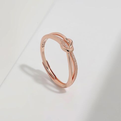 Meissa Knot Rings for Women 925 Sterling Silver Adjustable Rings Gold Plated Statement Ring Mother Daughter Knot Ring Friendship Rings in Saudi Arabia