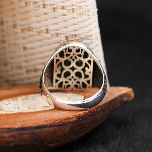 Agate Aqeeq Men Ring, Men Silver Ring 925, Yemeni Aqeeq Ring Men, Turkish Ring Man, Ring With Stone, Gemstone Ring For Men in Saudi Arabia
