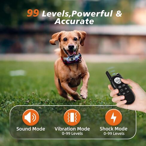 Tiniest Dog Shock Collar, Lightest Dog Training Collar with Remote for Small Dogs 5-15lbs & Medium Large Dogs/Puppies, Waterproof, Rechargeable, 1300ft Range (Orange&Ultra Tiny) in Kuwait