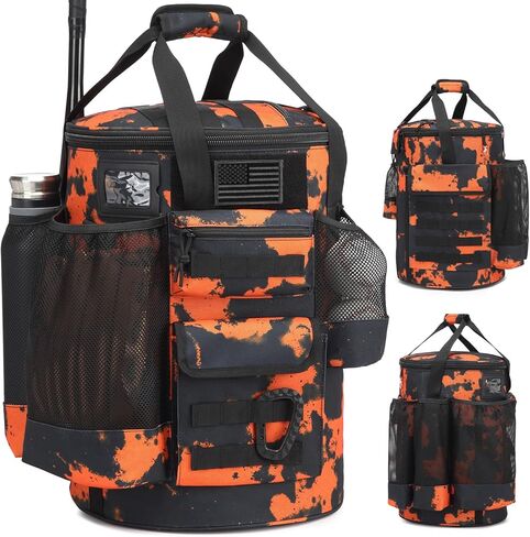 Baseball Bucket Bag Baseball Coaching Accessories Organizer Tactical Style Softball Bucket Bag with Anti-Slip Bottom, Multiple Pockets for Bat, Gloves, Scoreboards in Saudi Arabia