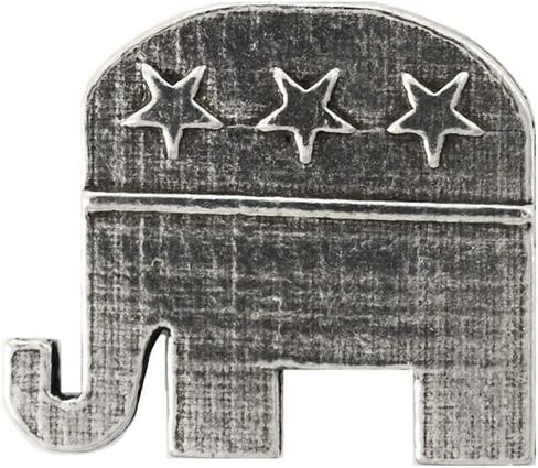 Republican Elephant Pin, GOP, President, Politics, Political, Lapel, Brooch, Pins, Hat, Suit, Pewter, Copper, Gold, Over 20 Political Designs Available, Made in the USA by Veteran. A1007Z in Saudi Arabia