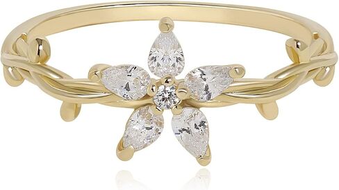 Meissa 925 Sterling Silver Handmade Friendship Rings for Girls Flower Vine Ring Dainty Stacking Ring Floral Ring in Saudi Arabia