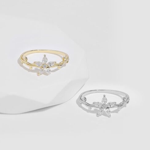 Meissa 925 Sterling Silver Handmade Friendship Rings for Girls Flower Vine Ring Dainty Stacking Ring Floral Ring in Saudi Arabia