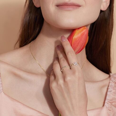 Meissa 925 Sterling Silver Handmade Friendship Rings for Girls Flower Vine Ring Dainty Stacking Ring Floral Ring in Saudi Arabia
