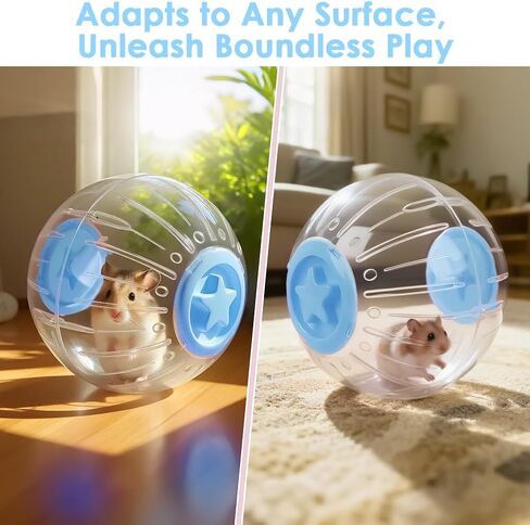 كرة تمرين الهامستر مقاس 7.9 بوصة - كرة جري للهامستر شفافة مع غطاء قفل ملتوي، ألعاب تهوية كبيرة وآمنة، ملحقات للهامستر السوري/القزم وغيرها من الهامستر الصغيرة/المتوسطة، أزرق in Kuwait