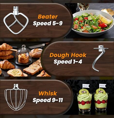 Stand Mixer 6QT Kitchen Mixer with LED Smart Touchscreen, 11-Speed Tilt-Head Mixer with Timer, 4 Preset Menus, Stainless Steel Bowl, Dough Hook, Whisk, Beater,Green in Kuwait